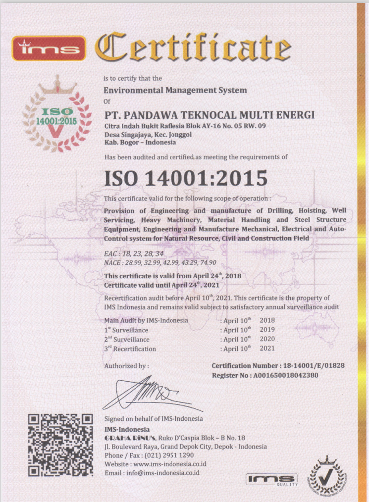 sertifikat ISO 14001 enerrock